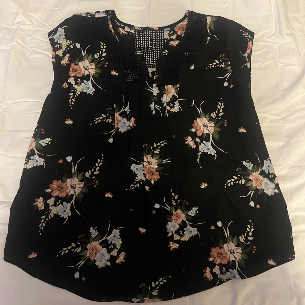 Floral Black Women's Top